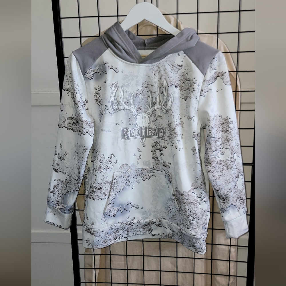 RedHead Kids Camouflage Hoodie in Gray and White Size 14-16